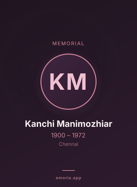 Memorial portrait of Kanchi Manimozhiar