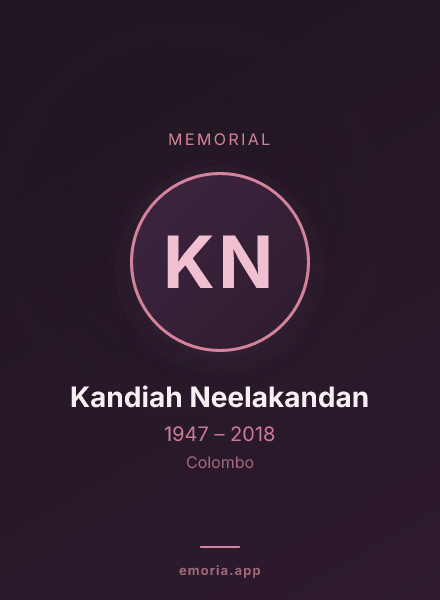 Memorial portrait of Kandiah Neelakandan