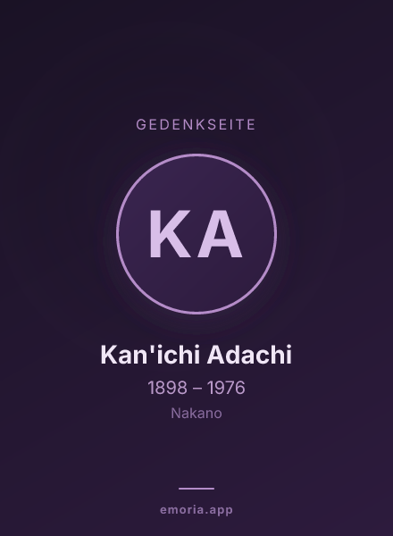 Gedenkportrait von Kan'ichi Adachi