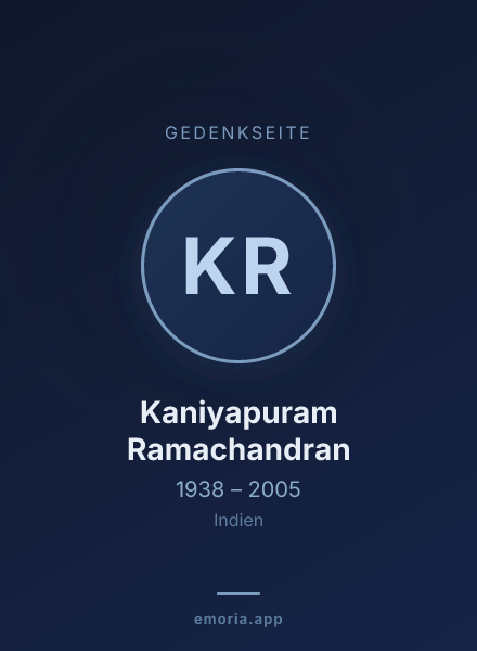 Gedenkportrait von Kaniyapuram Ramachandran