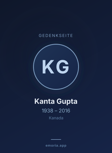 Gedenkportrait von Kanta Gupta