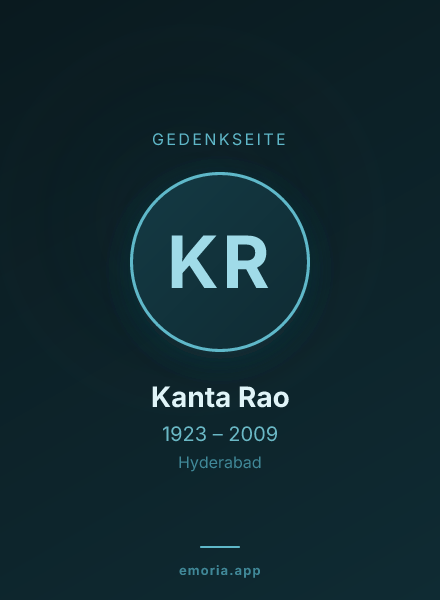 Gedenkportrait von Kanta Rao
