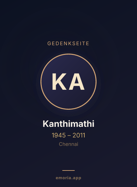 Gedenkportrait von Kanthimathi