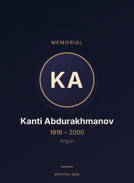 Memorial portrait of Kanti Abdurakhmanov