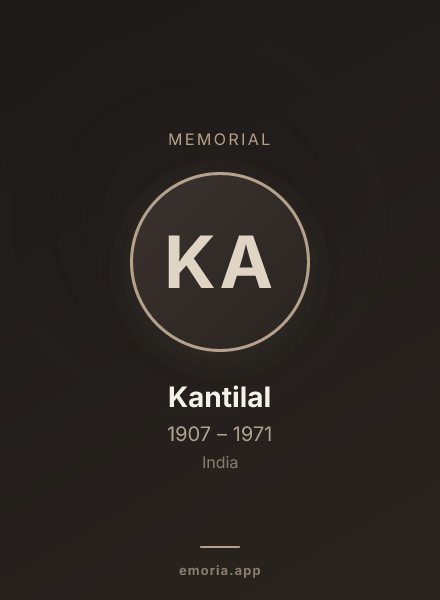 Memorial portrait of Kantilal