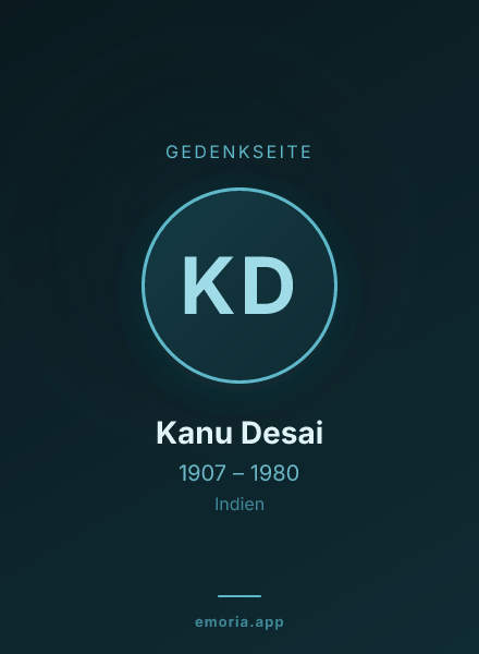 Gedenkportrait von Kanu Desai