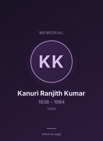 Memorial portrait of Kanuri Ranjith Kumar