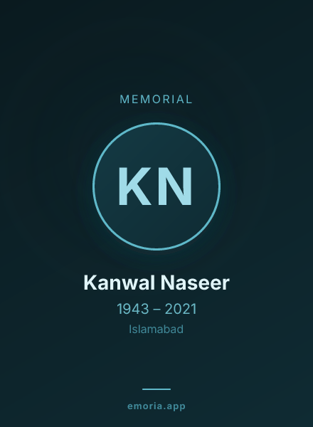 Memorial portrait of Kanwal Naseer