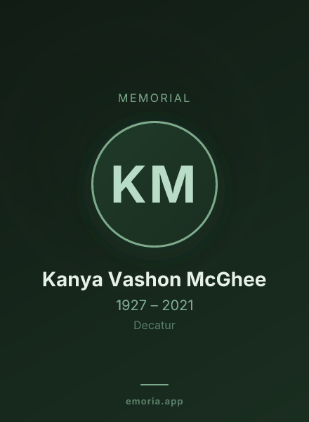 Memorial portrait of Kanya Vashon McGhee