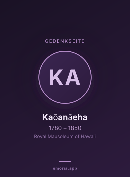Gedenkportrait von Kaōanāeha