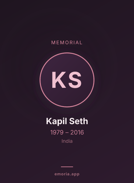Memorial portrait of Kapil Seth