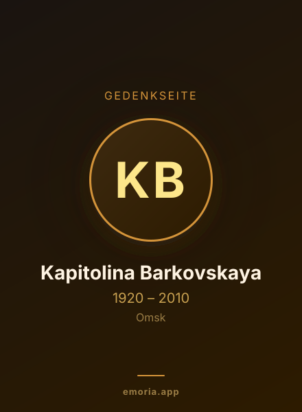 Gedenkportrait von Kapitolina Barkovskaya