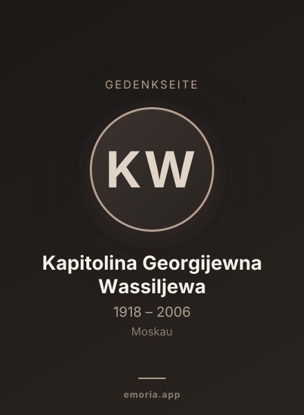Gedenkportrait von Kapitolina Georgijewna Wassiljewa