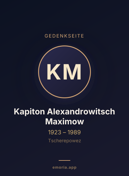 Gedenkportrait von Kapiton Alexandrowitsch Maximow