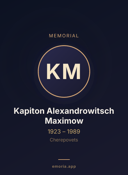 Memorial portrait of Kapiton Alexandrowitsch Maximow