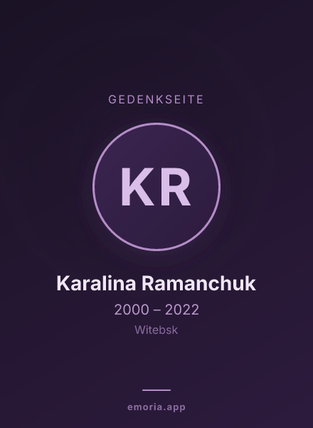 Gedenkportrait von Karalina Ramanchuk
