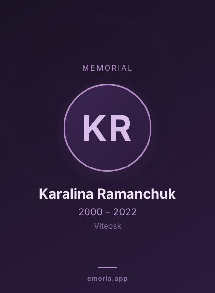 Memorial portrait of Karalina Ramanchuk