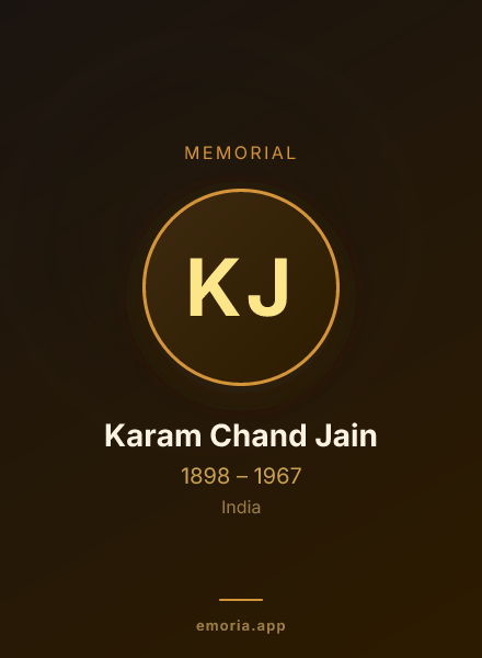 Memorial portrait of Karam Chand Jain