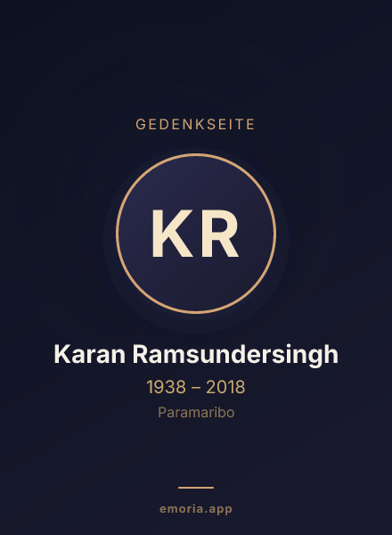 Gedenkportrait von Karan Ramsundersingh
