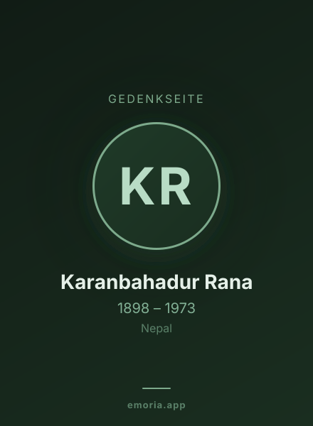 Gedenkportrait von Karanbahadur Rana