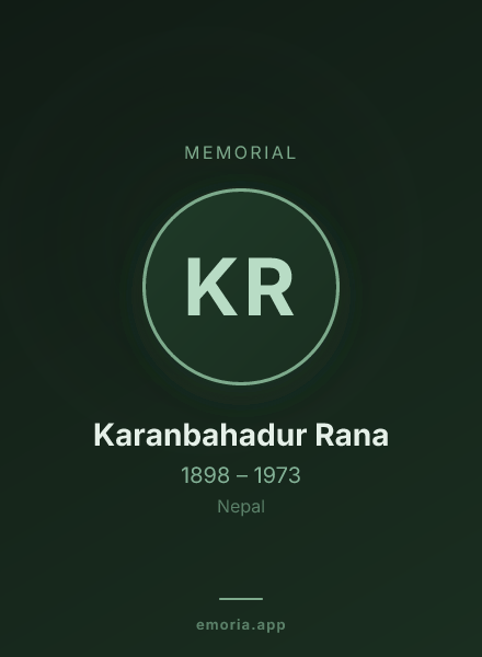 Memorial portrait of Karanbahadur Rana