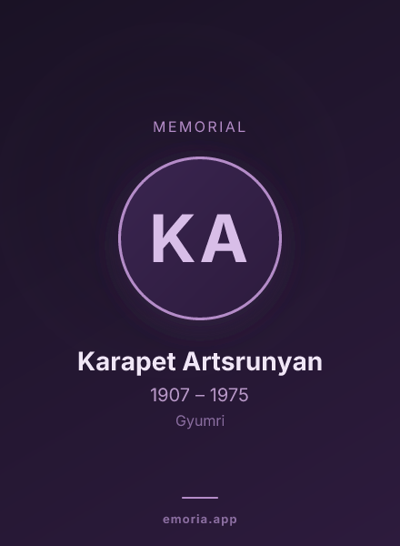 Memorial portrait of Karapet Artsrunyan