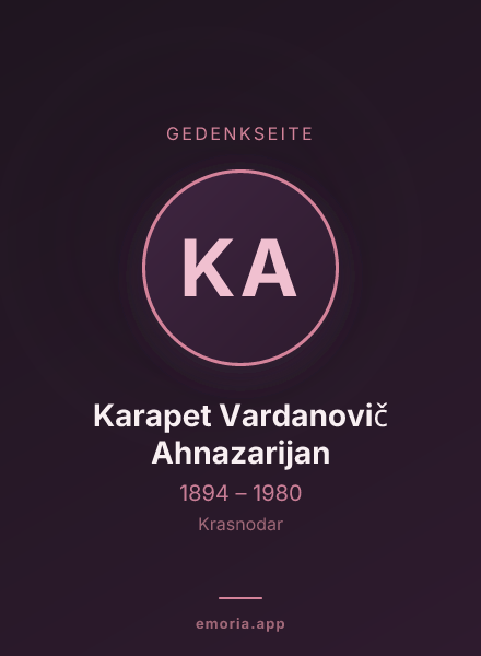 Gedenkportrait von Karapet Vardanovič Ahnazarijan