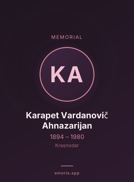 Memorial portrait of Karapet Vardanovič Ahnazarijan