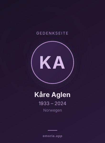 Gedenkportrait von Kåre Aglen