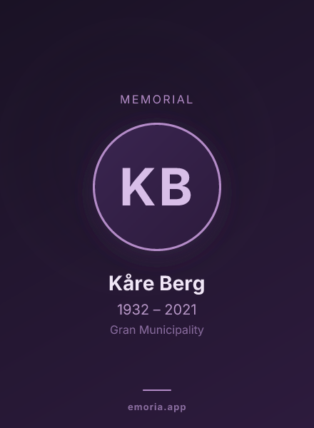 Memorial portrait of Kåre Berg