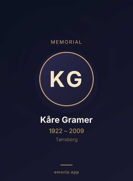 Memorial portrait of Kåre Gramer