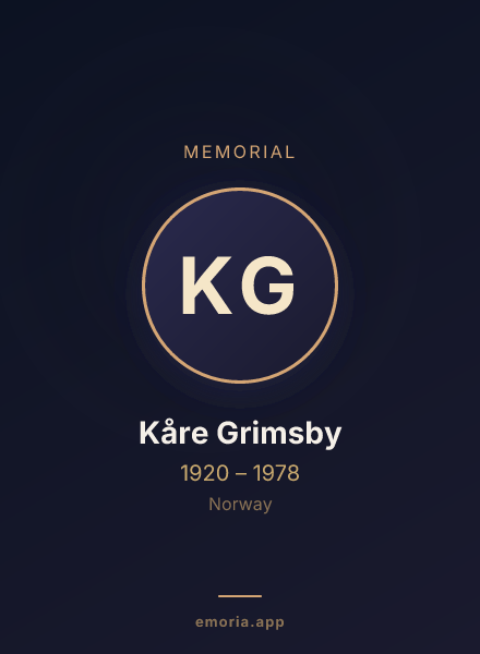 Memorial portrait of Kåre Grimsby