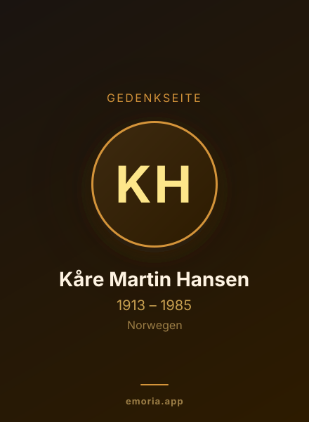 Gedenkportrait von Kåre Martin Hansen