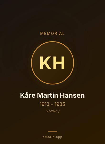 Memorial portrait of Kåre Martin Hansen