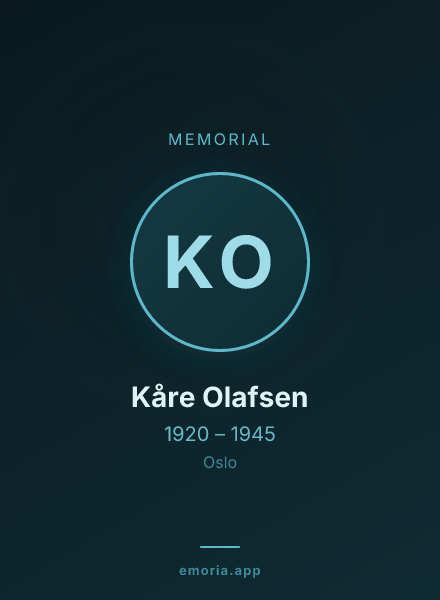 Memorial portrait of Kåre Olafsen
