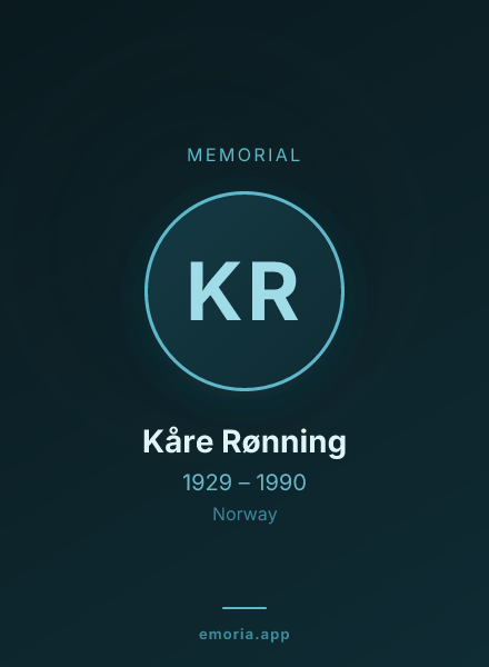 Memorial portrait of Kåre Rønning
