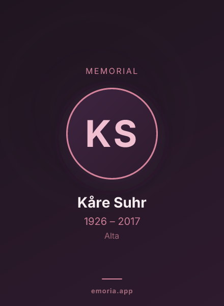 Memorial portrait of Kåre Suhr