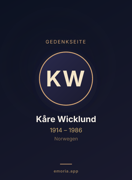 Gedenkportrait von Kåre Wicklund