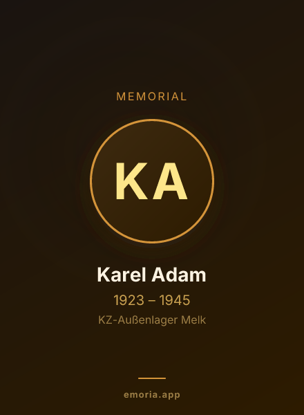 Memorial portrait of Karel Adam
