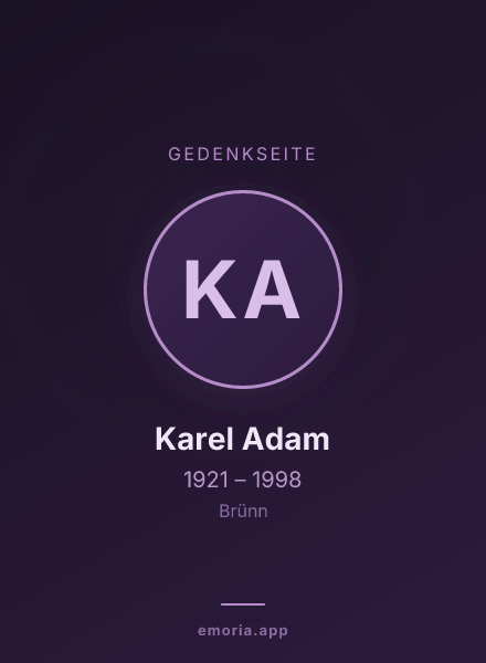 Gedenkportrait von Karel Adam