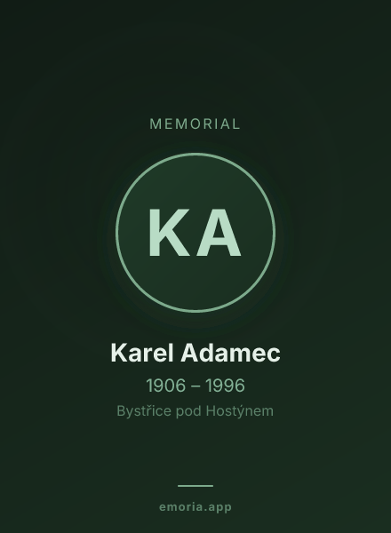 Memorial portrait of Karel Adamec