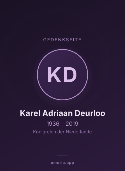 Gedenkportrait von Karel Adriaan Deurloo