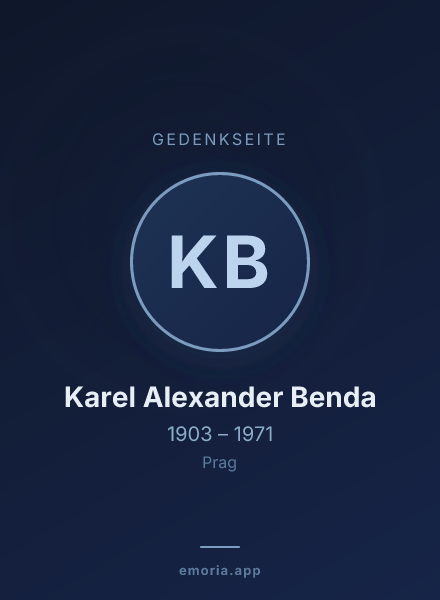 Gedenkportrait von Karel Alexander Benda