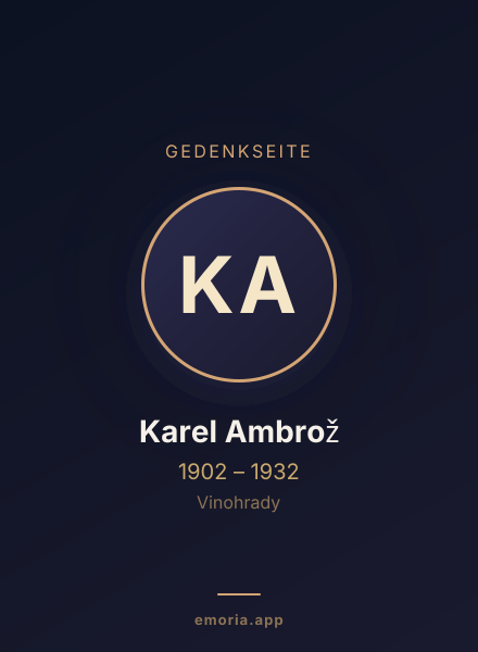 Gedenkportrait von Karel Ambrož