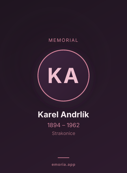 Memorial portrait of Karel Andrlík
