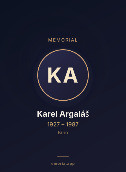 Memorial portrait of Karel Argaláš