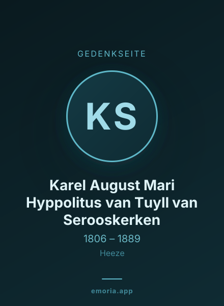 Gedenkportrait von Karel August Mari Hyppolitus van Tuyll van Serooskerken