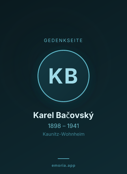 Gedenkportrait von Karel Bačovský