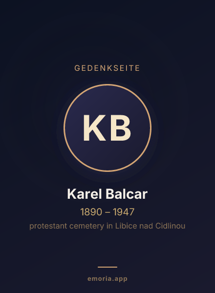 Gedenkportrait von Karel Balcar