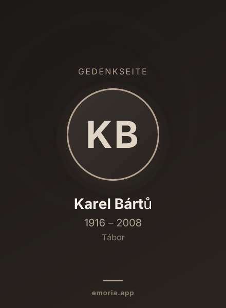 Gedenkportrait von Karel Bártů
